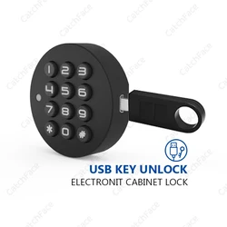 Cabinet Lock USB Unlock Password Electronic Keyless Inivisble Locker Castle Furniture Drawer Lock