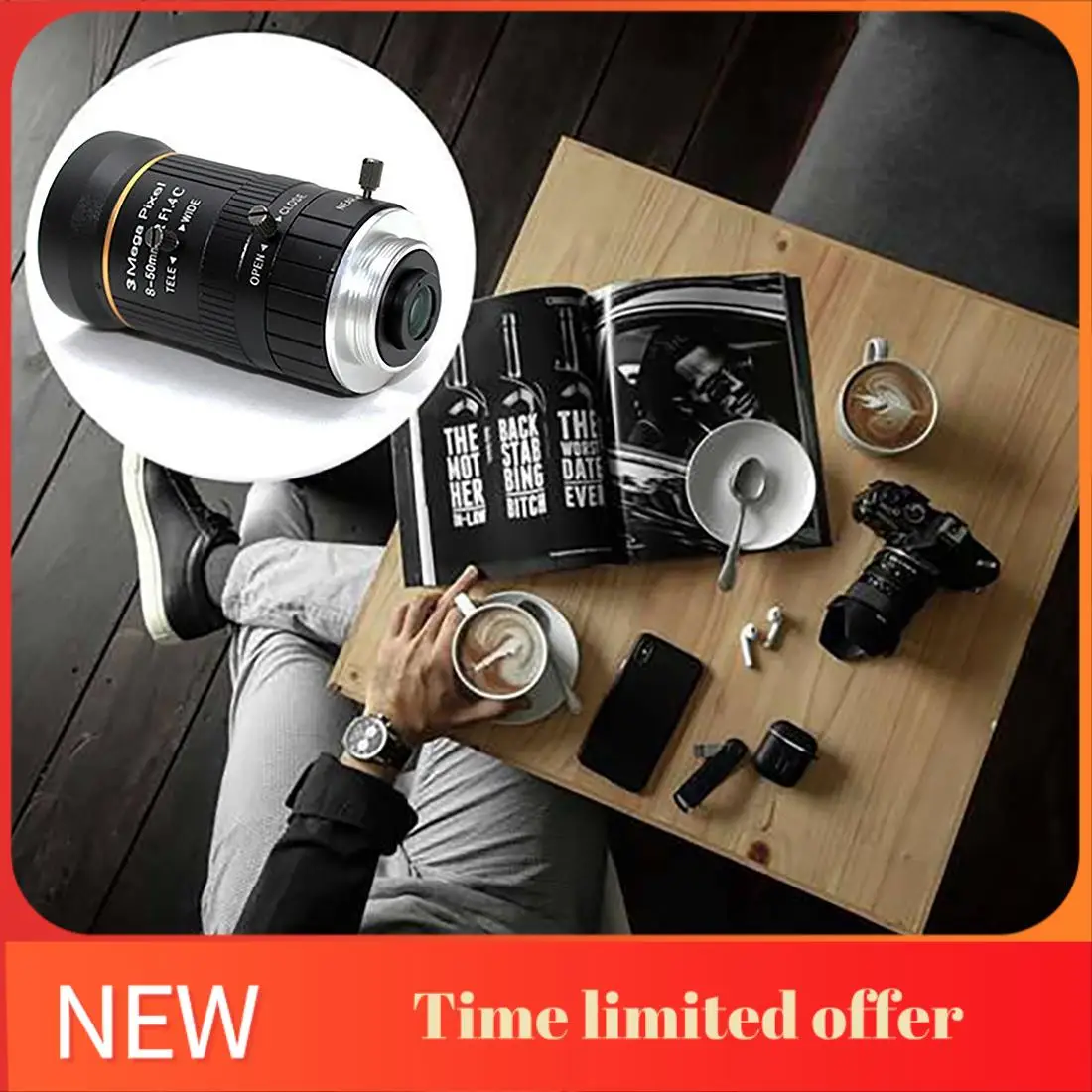 

A42T-8-50Mm Manual Aperture Lens 3MP F1.6 1/2 C Mount Industrial Camera Lens For CCTV Surveillance Camera