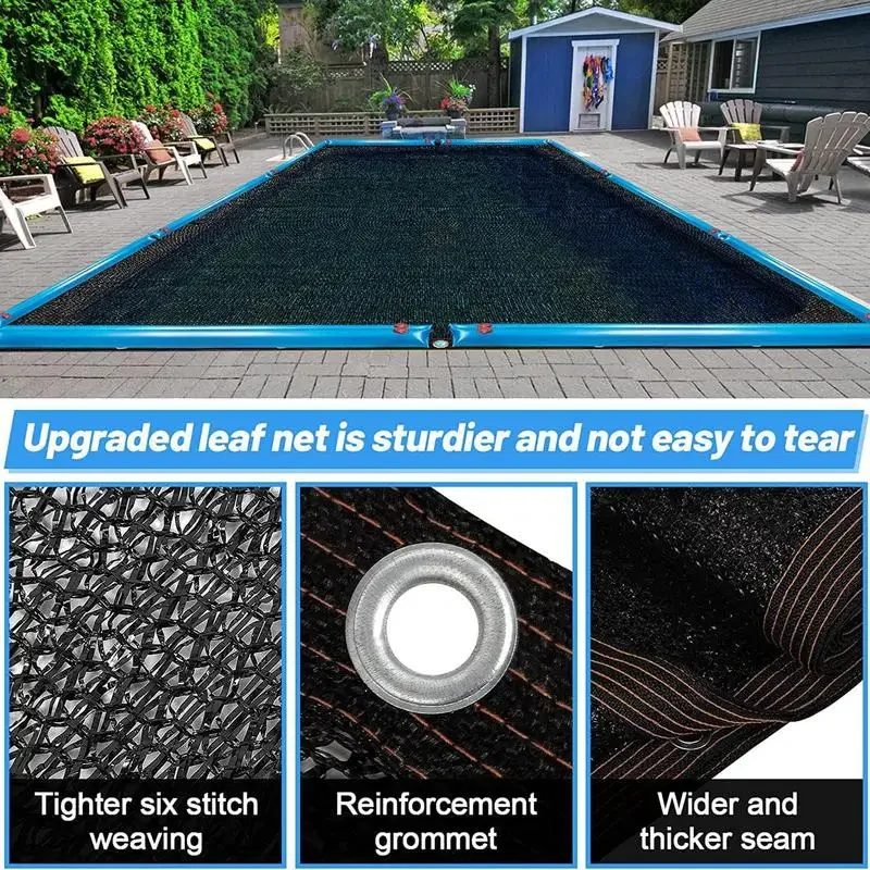 Pool Leaf Net Cover Leaf Netting For Inground And Above Ground Rectangle Pools Fine Mesh Cover Catching Leaves Sunshade