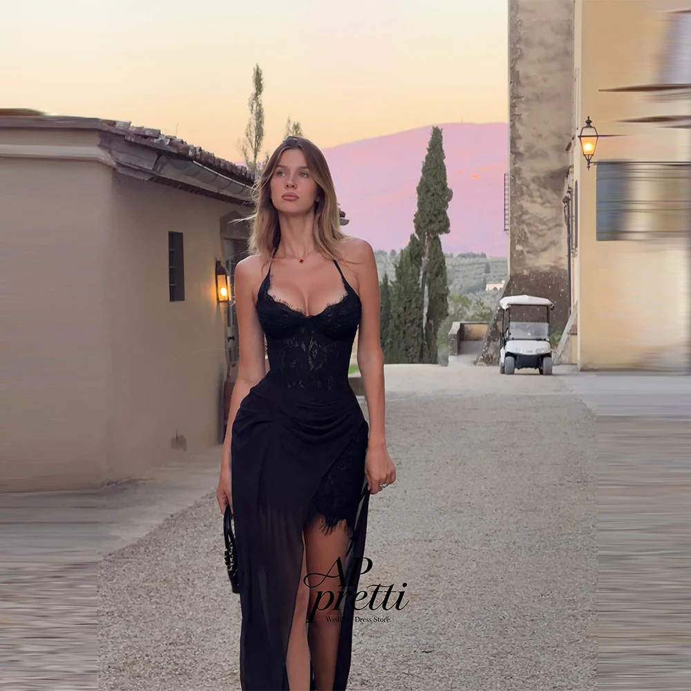 AP Pretti Sexy Lace Wedding Dresses For Women Sweetheart Spaghetti Strap Customized Side High Slit Floor-Length Bridal Gown