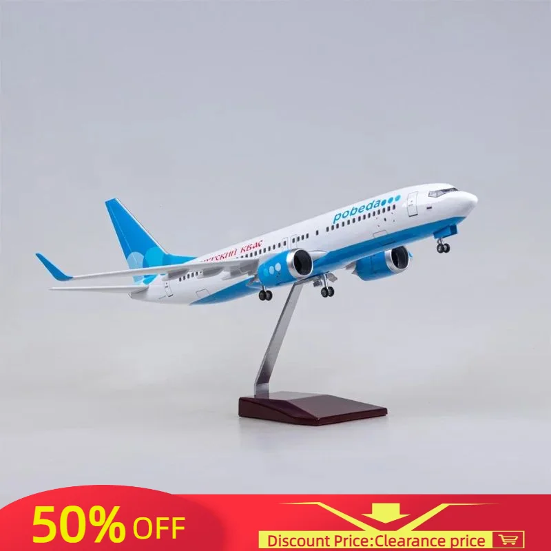 

New 47cm 1:85 Scale Model Russian Victory Airlines Boeing 737 Airplane Airways Diecast Resin Aircraft Collection Display Decor