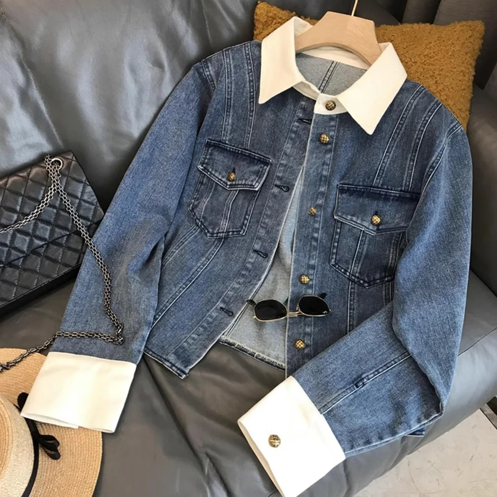

American Retro Turn-down Collar Denim Coat for Men Women Spring Autumn Trendy Street Style Versatile Cowboy Loose Jacket Top