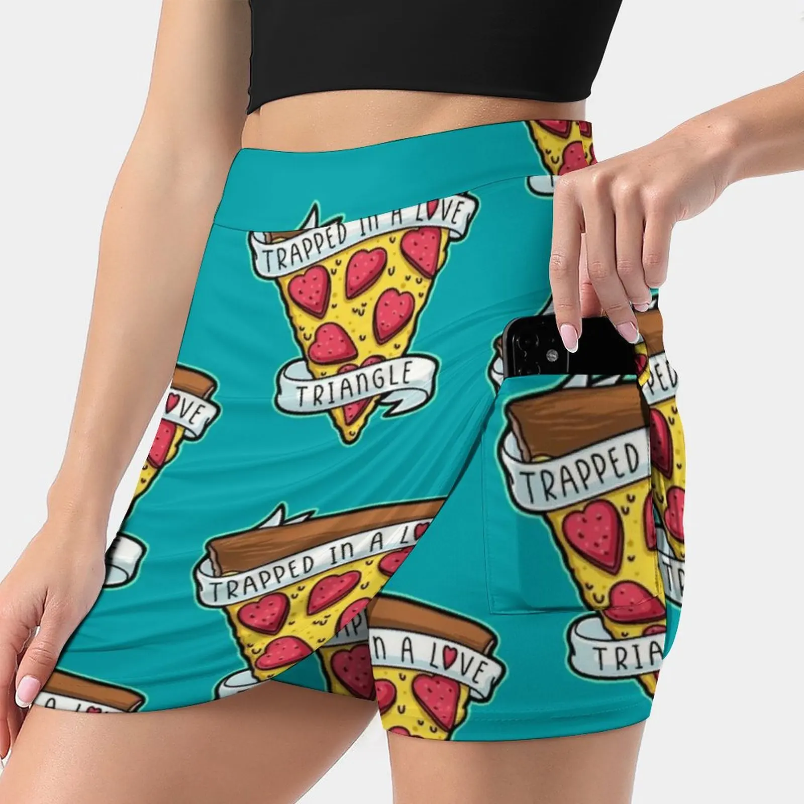 Falda de pantalón de estilo Kpop con bolsillo para mujer, ropa de verano Y2K, Pizza, Pie, Pepperoni, Pizza, Yum, Yummy, 2022