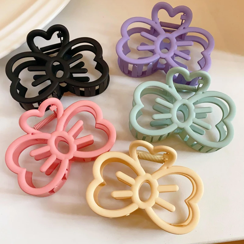 Candy Color Cat Bow Hair Clip Plastic Claw Clip Fashion Crab Hair Clip For Girls Sweet Hair Claw Women Hair Accessories