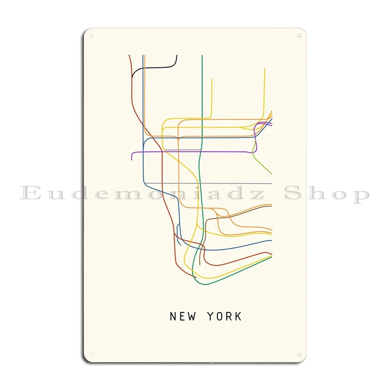 Ny Subway Coloured Metal Plaque Club Garage Kitchen Designing Wall Decor Tin Sign Poster