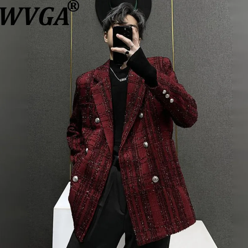 

WVGA Autumn Winter New Man Tide Sequin Blazers Trendy Turn-Down Collar Niche Stylish Casual Long Sleeved Suit Jackets Ins W12923