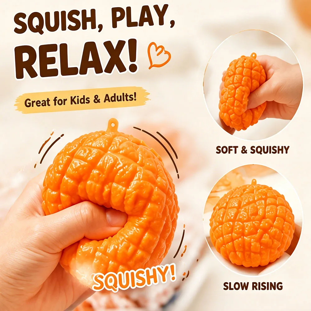 Adult Moldable Pineapple Bun Bread Squishy ASMR Squeeze Anxiety Relief Office Desk Companion Vent Gadget Surprise Present - view 5