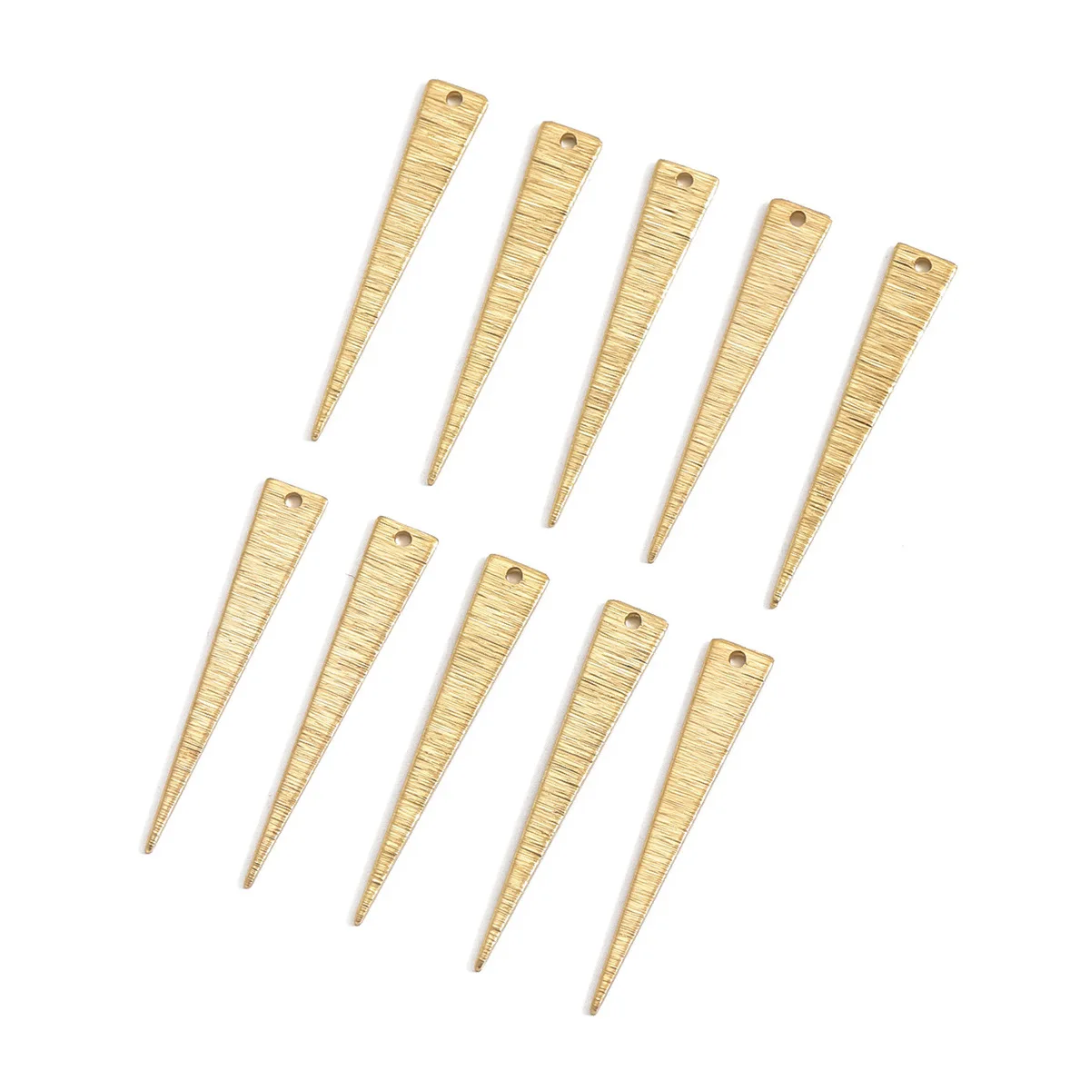 

50PCS Long Brass Triangle Geometric Charm Pendant DIY Necklace Earrings Jewelry Accessories Handicrafts Decorative Supplies