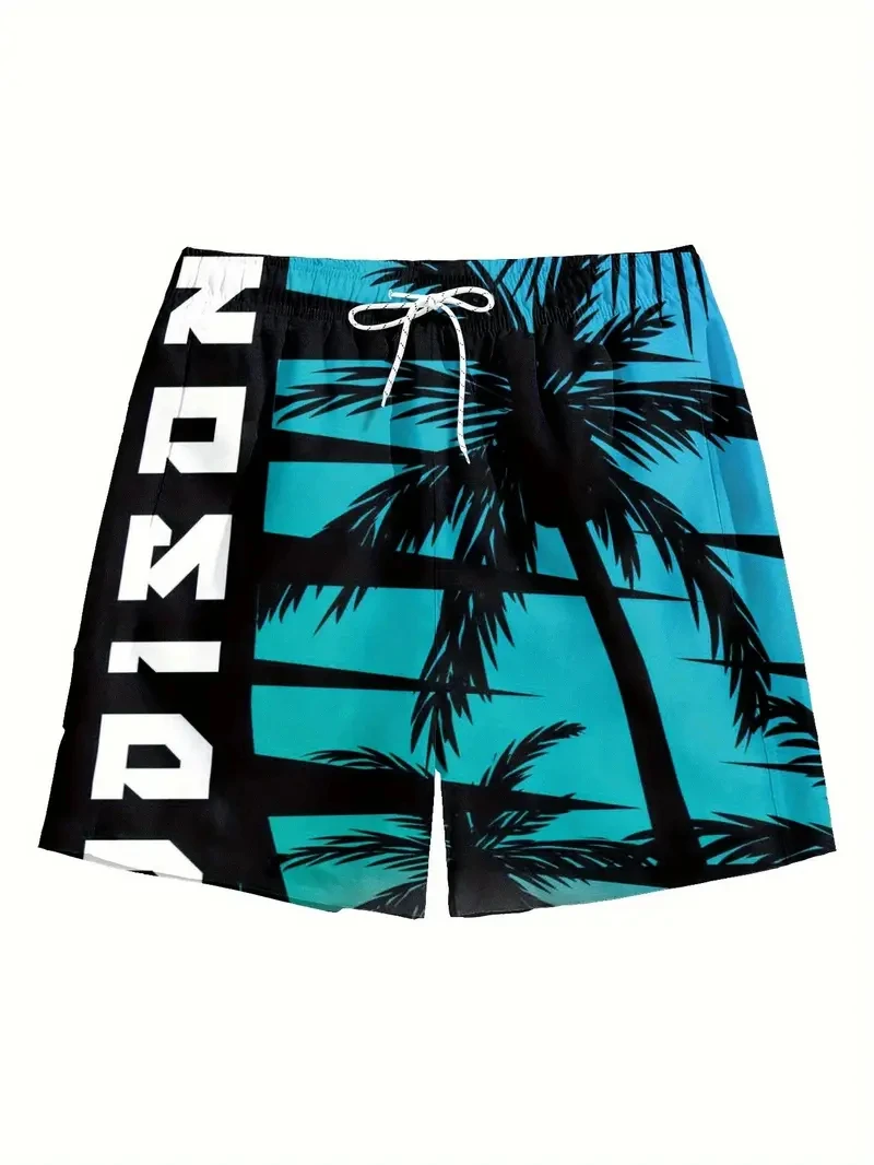 

Модные гавайские шорты с рисунком кокосовой пальмы, летняя модная уличная одежда, пляжные шорты с 3D принтом, повседневные мужские короткие брюки большого размера