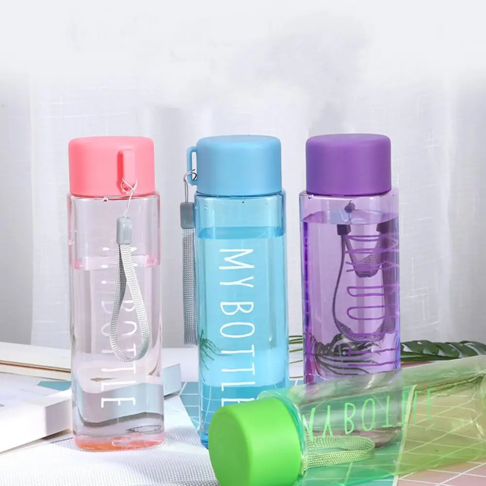 Practical Water Mug Portable Smooth Round Mouth 20cm Height Plastic Transparent Drink Bottle Water Bottle Non-slip Bottom