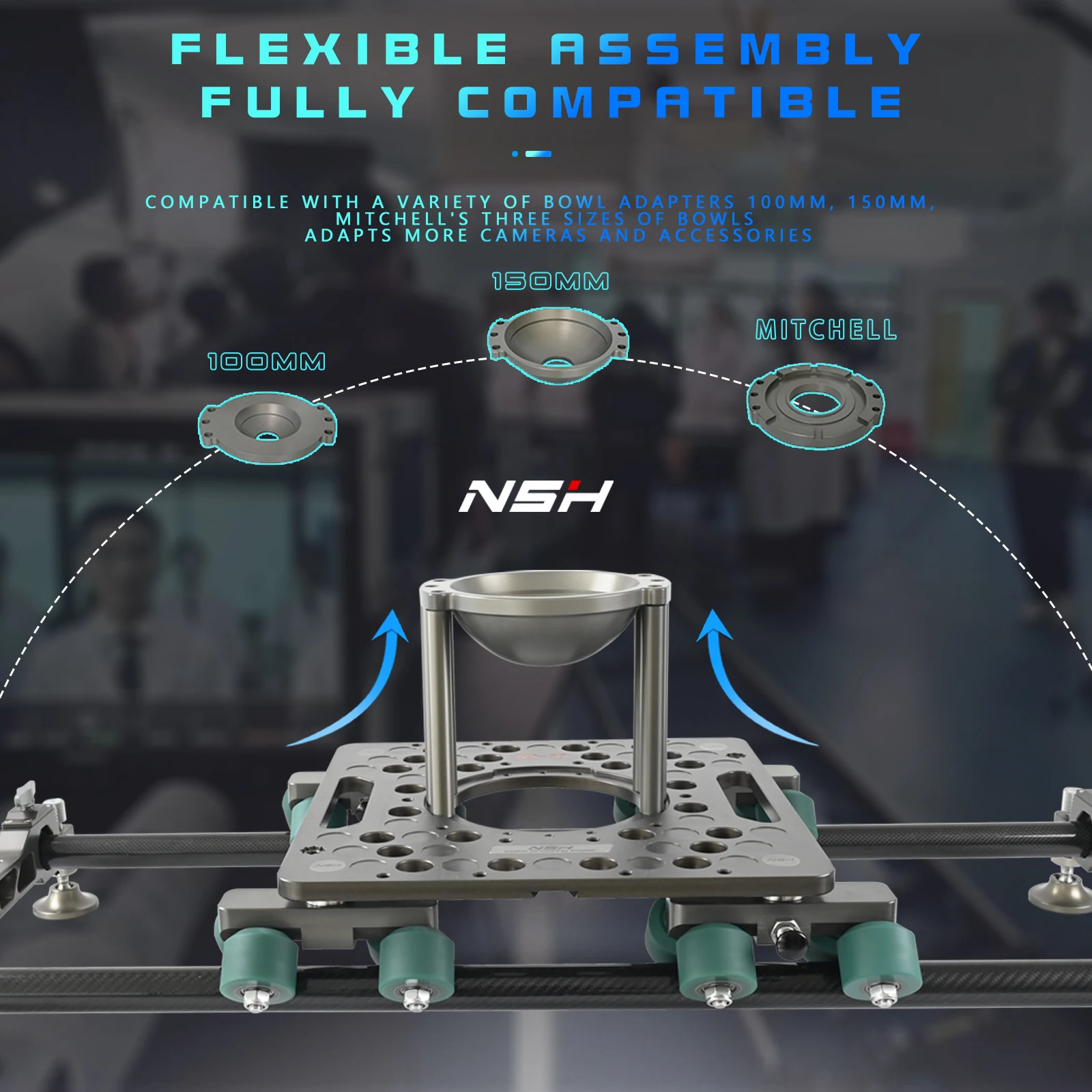 NSH Camera rail Slider Portable Dolly System Rental Kit with Universal Track Photography Equipment