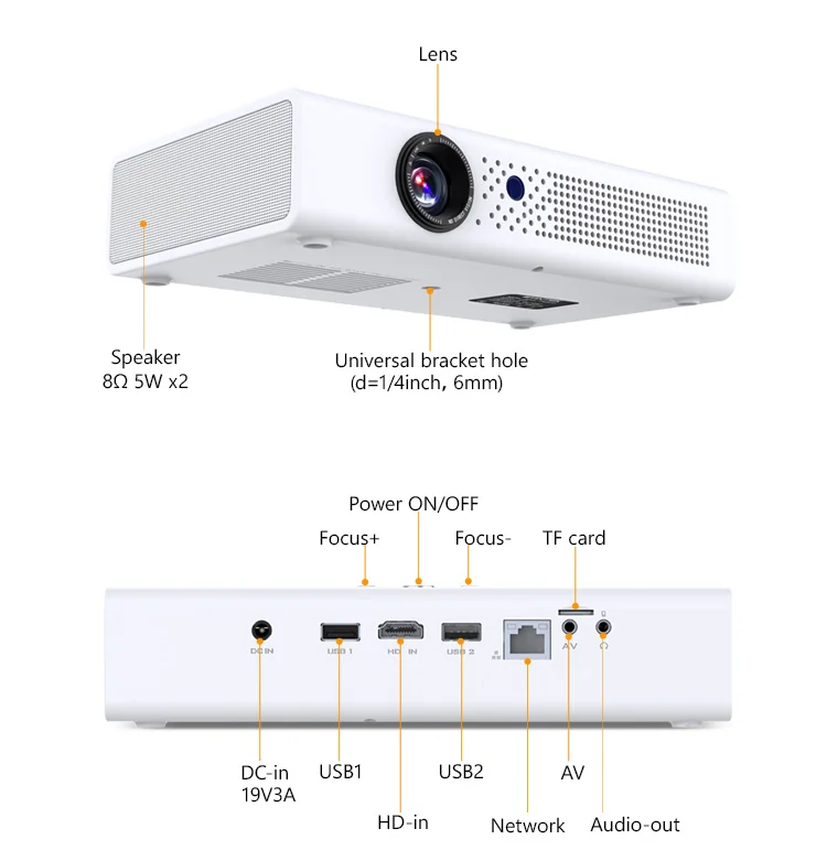 BYINTEK R19 Android Smart 3D Smart Projector DLP Proyector Support 4K Video Projector