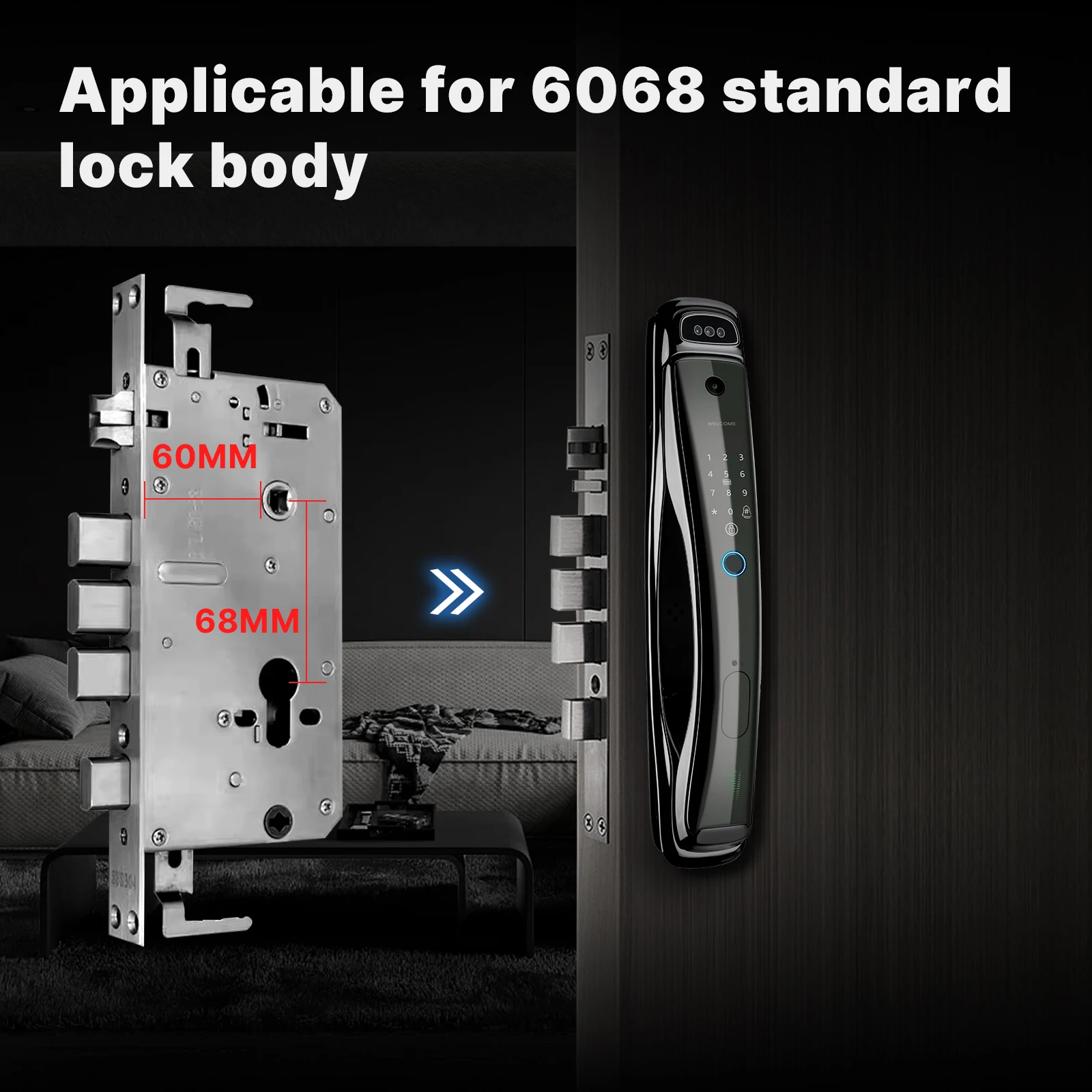 Neuankömmling Smart Door Fingerabdruck Digital Wifi Smart mit Kameramonitor Senden Sie Fotos an Telefon