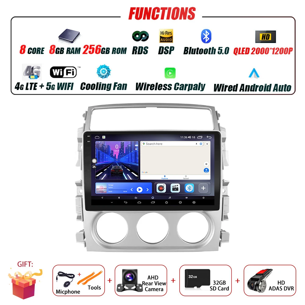 Android 16 Voor Suzuki Liana 2004-2013 Auto Radio Multimedia Video Player GPS Navigatie Stereo Draadloze Carplay Auto WIFI GEEN 2DIN