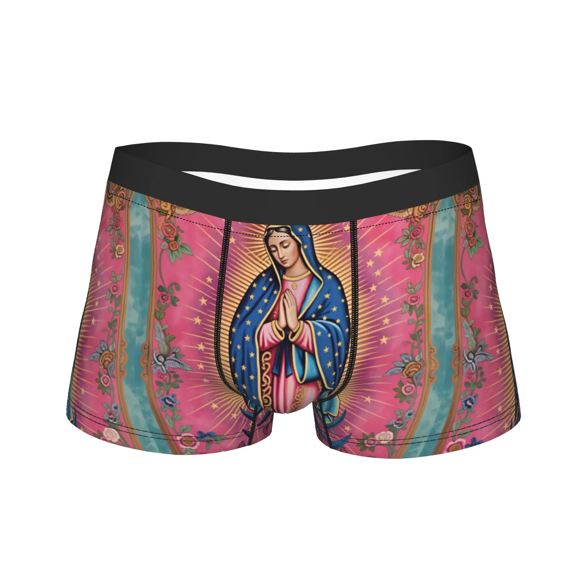 Our Lady Of Guadalupe Virgin Mary Catholic Mexic Boxer Brief Underwear Quality Men's Comfortable Boxer Shorts Plus Size Panties