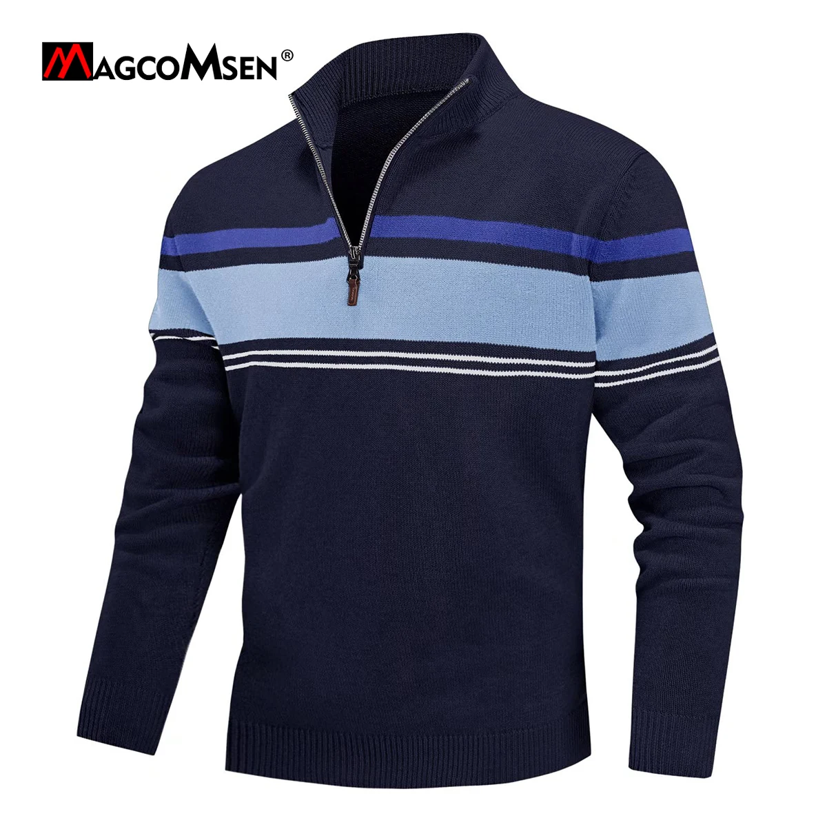 MAGCOMSEN Men's Cotton 1/4 Zip Pullover Sweater