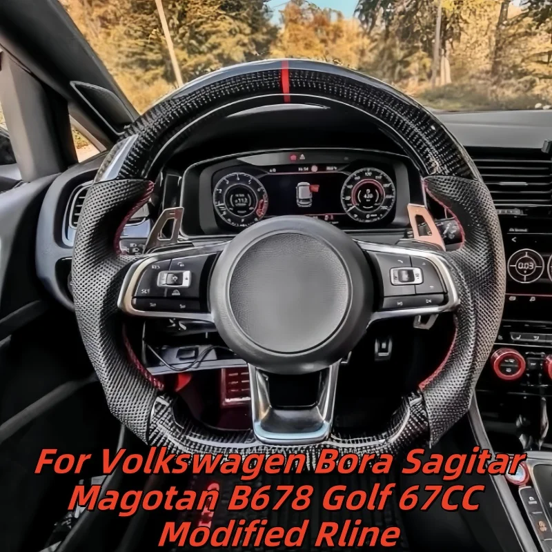 

Car Steering Wheel Custom Made Leather For Volkswagen Bora Sagitar Magotan B678 Golf 67CC Modified Rline Car Accessories