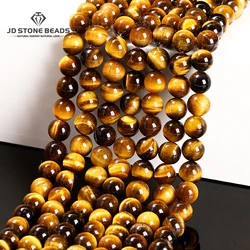 Wholesale Natural Yellow Tiger Eye Stone Bead Loose Spacer 4 6 8 10 12mm For Jewelry Making Diy Necklace Bracelet Accessoy