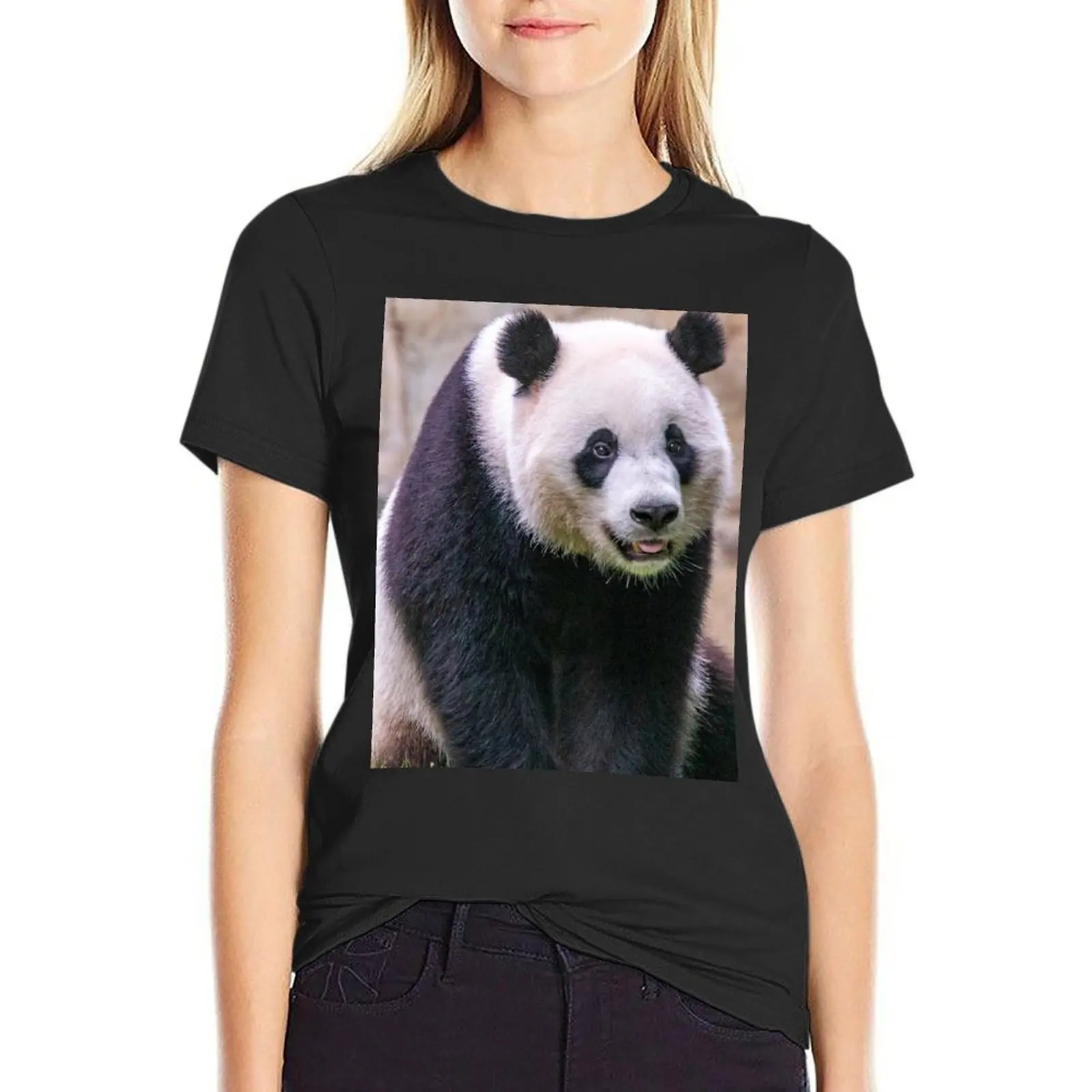 

Giant Panda Xiao Qi Ji at the National Zoo T-Shirt blacks summer top customs design your own Blouse T-shirt Women