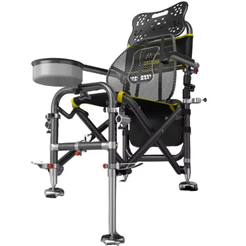 Multi-functional Aluminum Alloy Chair All-terrain Fishing Hunting Chair Foldable Adjustable Comfortable Outdoor Fishing Stool