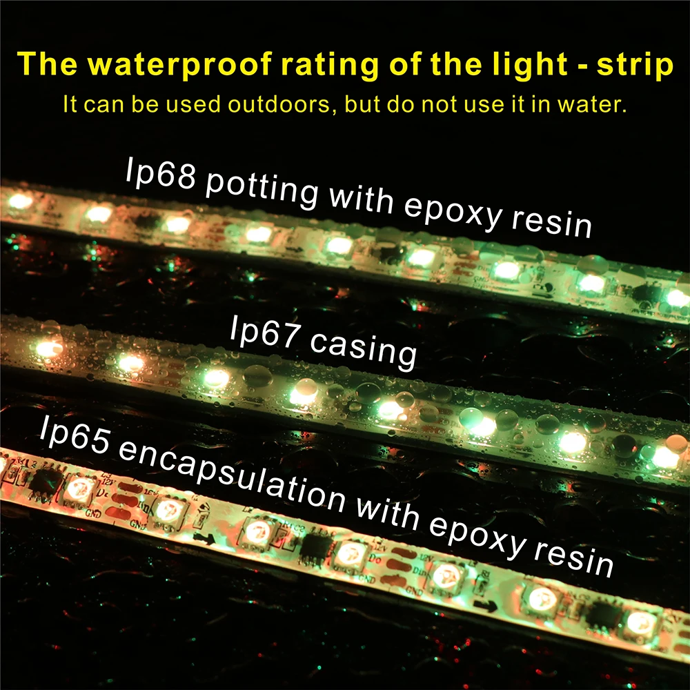 WS2811 Magic Color RGB LED Strip SMD5050,DC12V. Addressable, 30/48/60/84/96 LEDs. External: 1 control IC controls 3 lighting LED