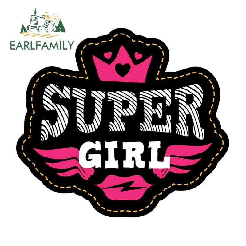 

EARLFAMILY 13cm X 11.5cm For Super Girl Print Or Patch For T-shirt With Car Stickers And Decals Fashion Occlusion Scratch