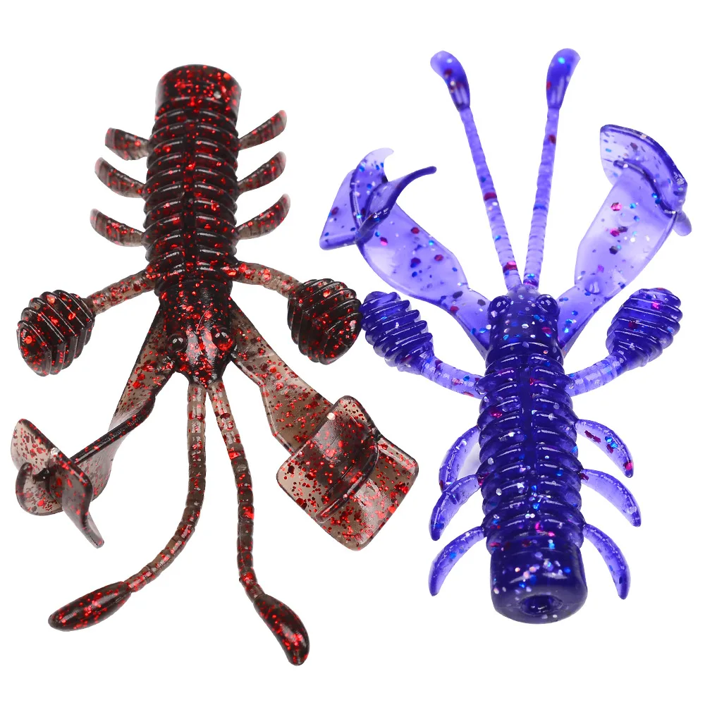 PRO BEROS 10 Stück/Beutel 2,5g 7,6cm Schwimmender Garnelen-Köder Texas Rig Weicher Köder Bass-Wurm Angeln Salzwasser Süßwasser – Detail 6