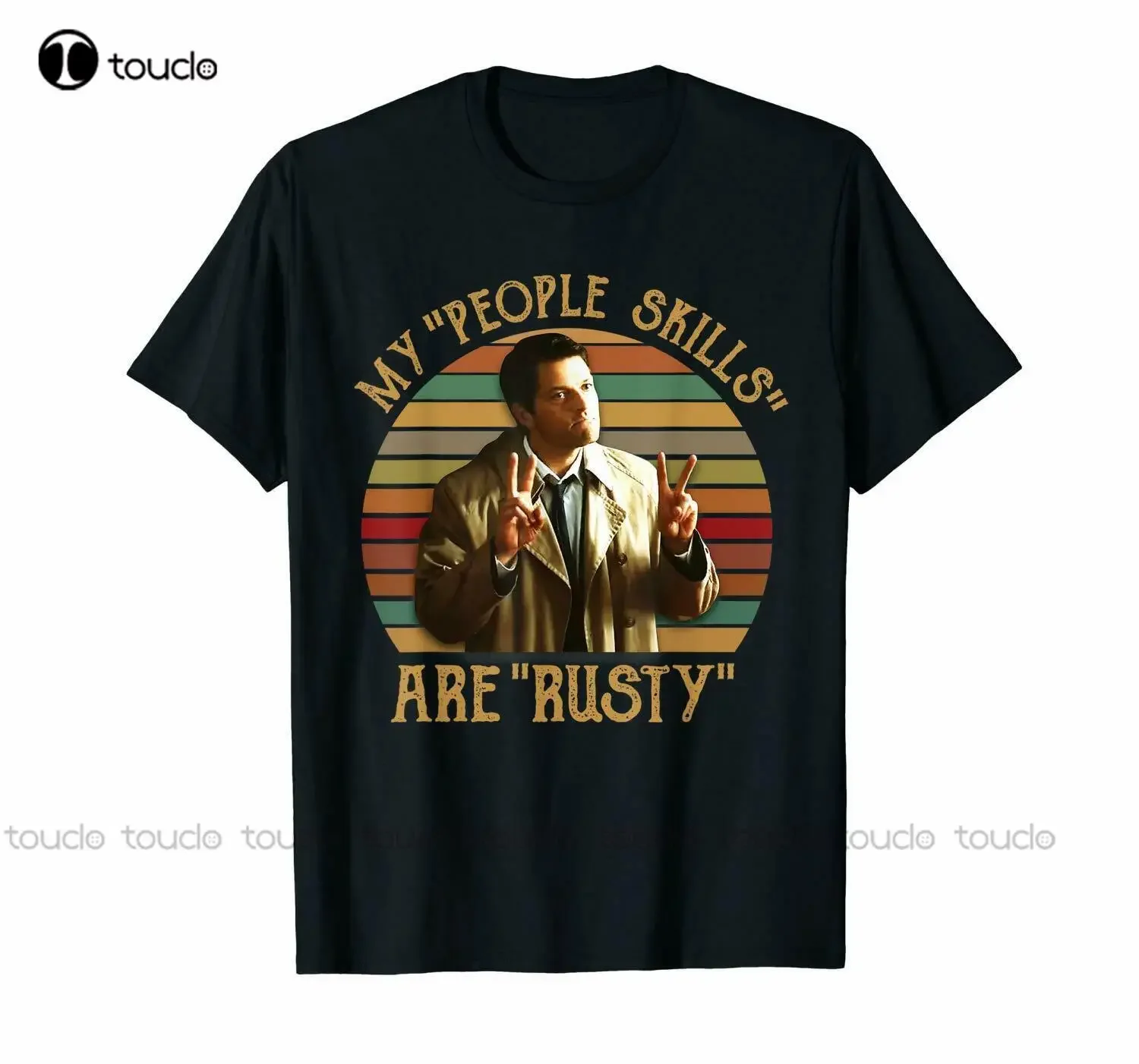 

My People Skills Are Rusty Castiel Supernatural Black T-Shirt Sam WinchesterTshirt Fashion Tshirt Summer Tshirt