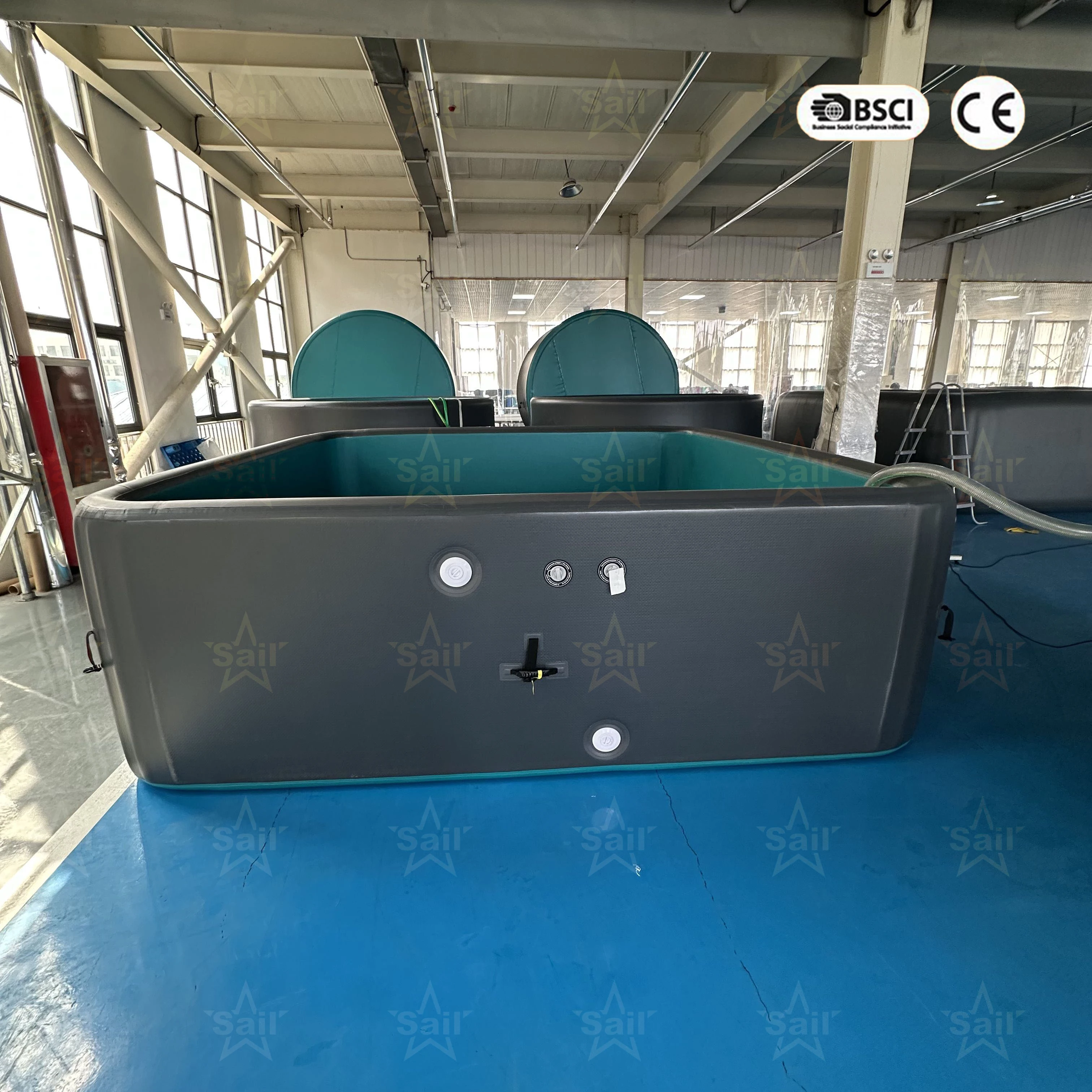 Customized Outdoor Above Ground Use Commercial Grade Drop Stitch PVC Rectangular Inflatable Swimming Pool for Family