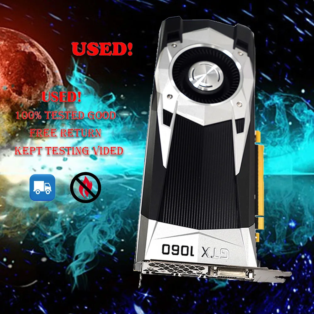 Used GTX 1060 6GB Graphics Card GPU 1060 For Nvidia PUBG Video Cards Computers Game HDMI