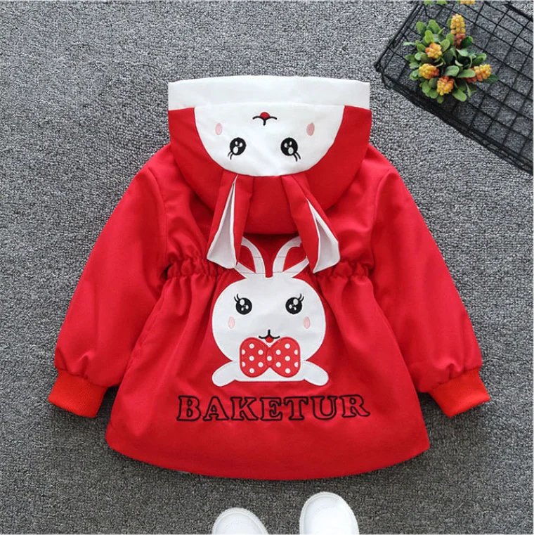 2-8T girls kids children srping autumn fashion cartoon hooded coat