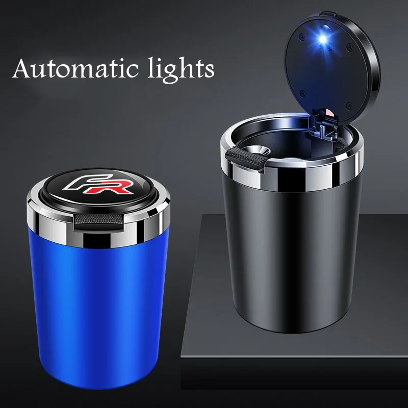 Multifunctional car ashtray with blue LED light metal liner Cigar Cup for Seat FR Alhambra ltea Tarraco car interior accessories