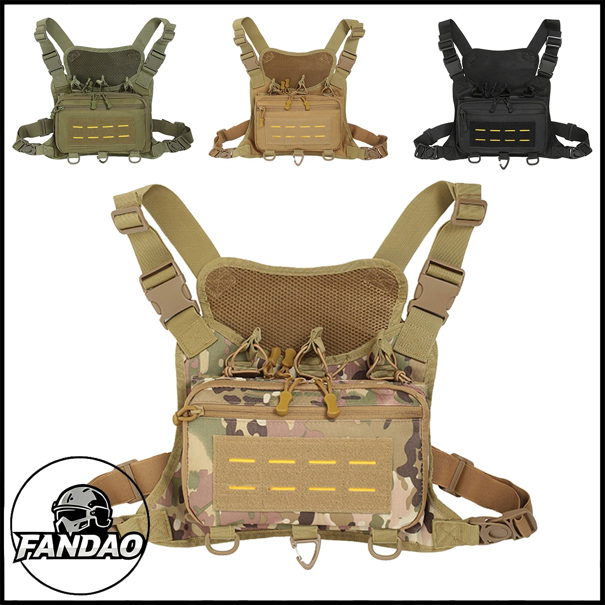 

Tactical Chest Pack EDC Chest Bag Outdoor Hunting Utility Molle Chest Rig Pouch with Universal CCW Compartment Adjustable Strap