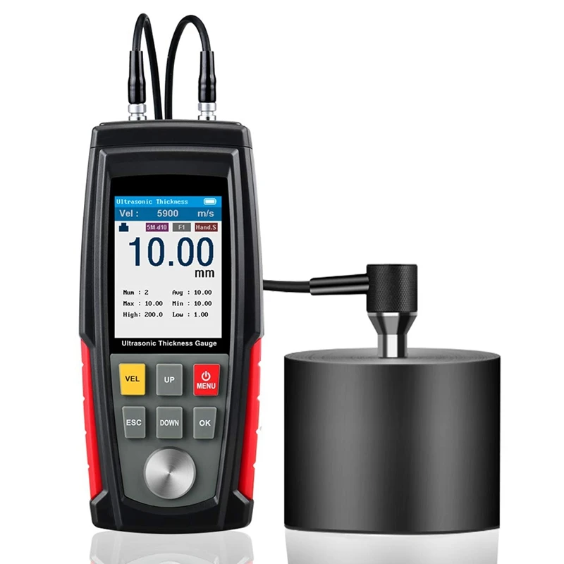 

Ultrasonic Thickness Gauge,1-200Mm And 0.01Mm Resolution, Professional Backlit LCD Display Color Screen Thickness Tester