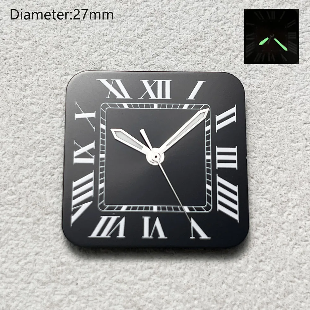 قرص NH35 27 ملم قرص مربع روماني NH35 لعلبة مربعة 38 ملم سانتوش صالح NH35 حركة أوتوماتيكية WSSA0041 WGSA0030 watchmods