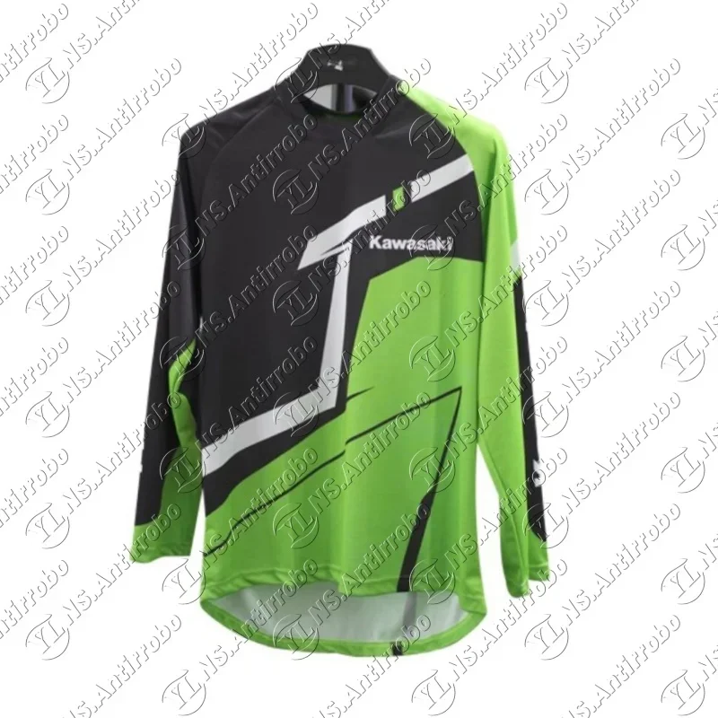 

Kawasaki Team Green Jersey New Outdoor Cycling Summer Classic Tee Adults Loose Exercise Off-road Motorcycle Jersey