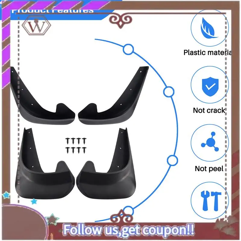 A57E-Universal Mudflaps Mud Flaps Flap Splash Guards Mudguards Car Auto Van SUV Trucks Sedan Wheel Fender Front Rear