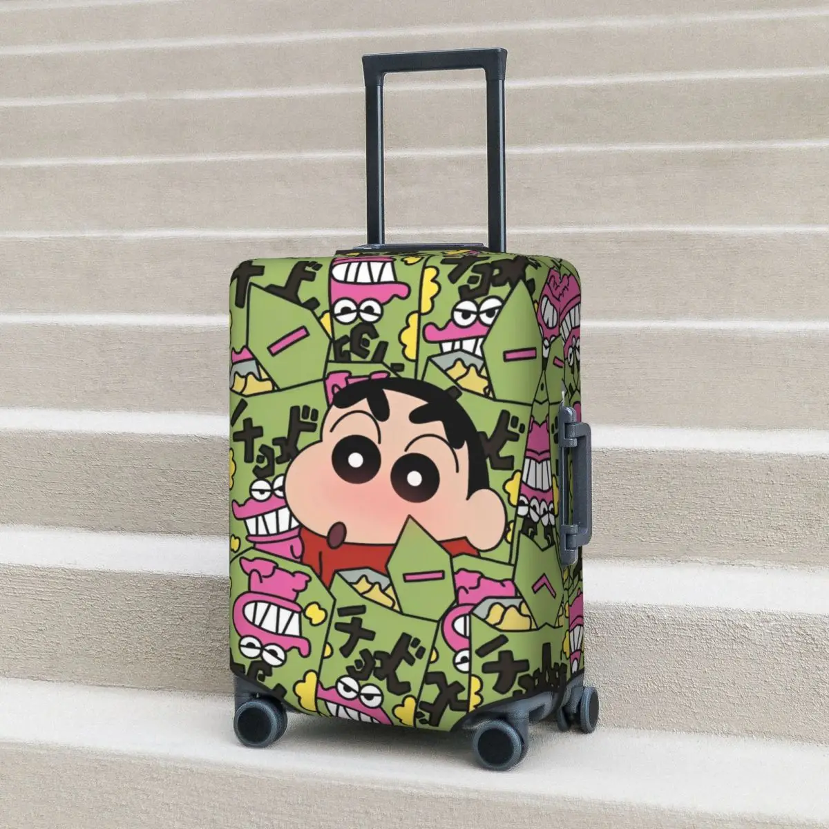 Crayon Shin-Chan Anime Suitcase Cover Cruise Trip Protection Holiday Useful Luggage Supplies