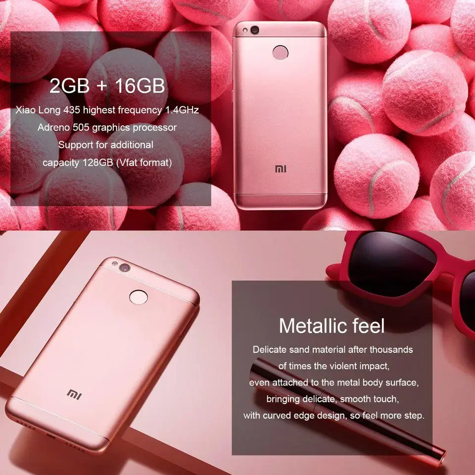 Xiaomi Redmi 4X smartphone Googleplay 4000mAh tela HD Snapdragon 435 13.0MP câmera traseira telefone usado