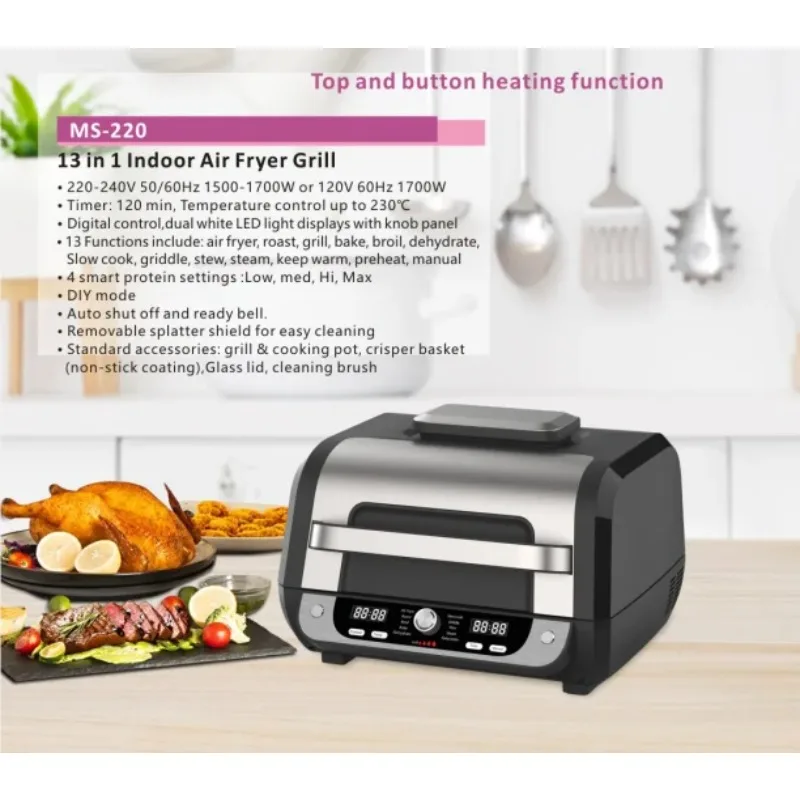 8l Dual Basket Air Fryer Power Airfryers With Temperature Control Electric Air Frier Digital Power Air Fryer