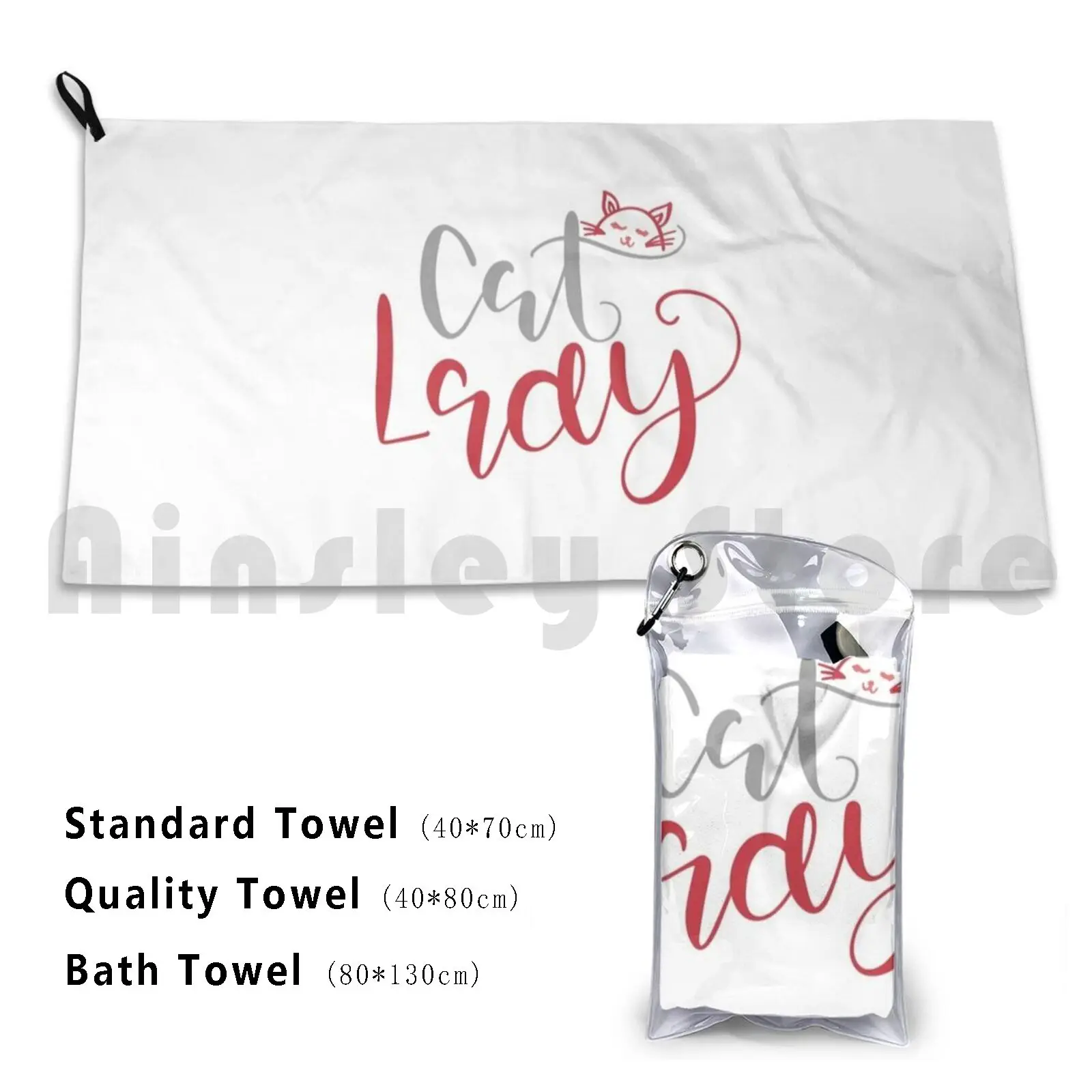 Cat Lady-Femme En Chat Toalla de baño Cojín de playa Chat Lady Womens Miss Chaton Chatte Animal Personnalisé Original