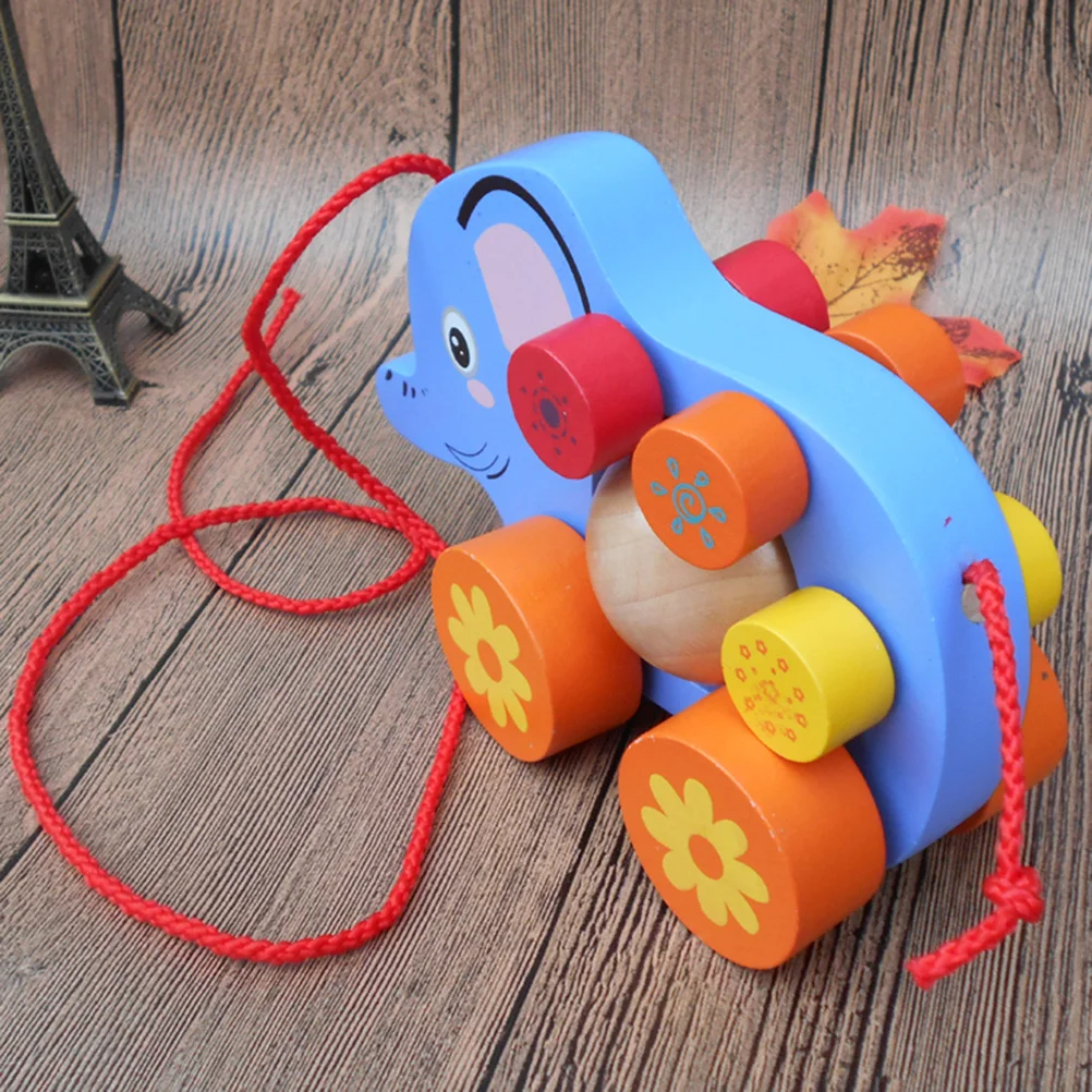 1 Stuks Olifant Trekt Karretje Auto Leuk Baby Jongen Kinderen Cartoon Creatief Vermaak Cadeau Ontwikkeling Praktische Vaardigheden