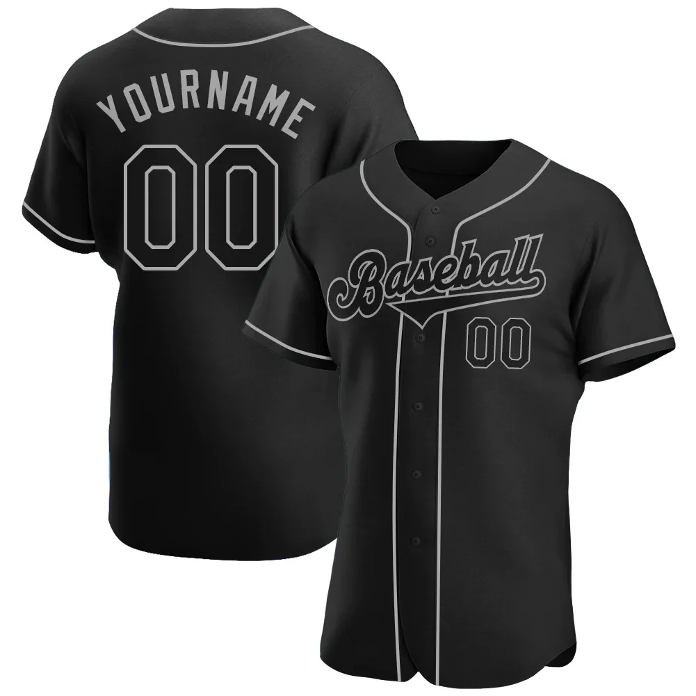 Camisa personalizada Baseball Jersey para homens e mulheres, camisa esportiva, unisex, 3D impresso, Black Series