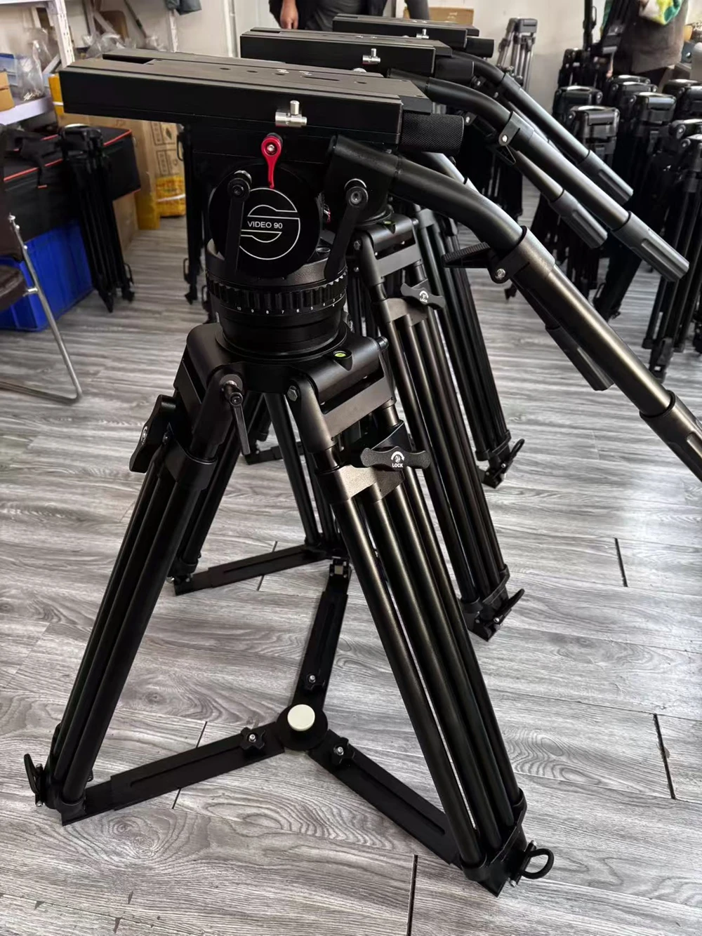 Jiepai V90 Professional EFP Channel Broadcast CCTV Heavy Duty 100KG Payload Video Camcorder Tripod for Fujifilm Box Lens