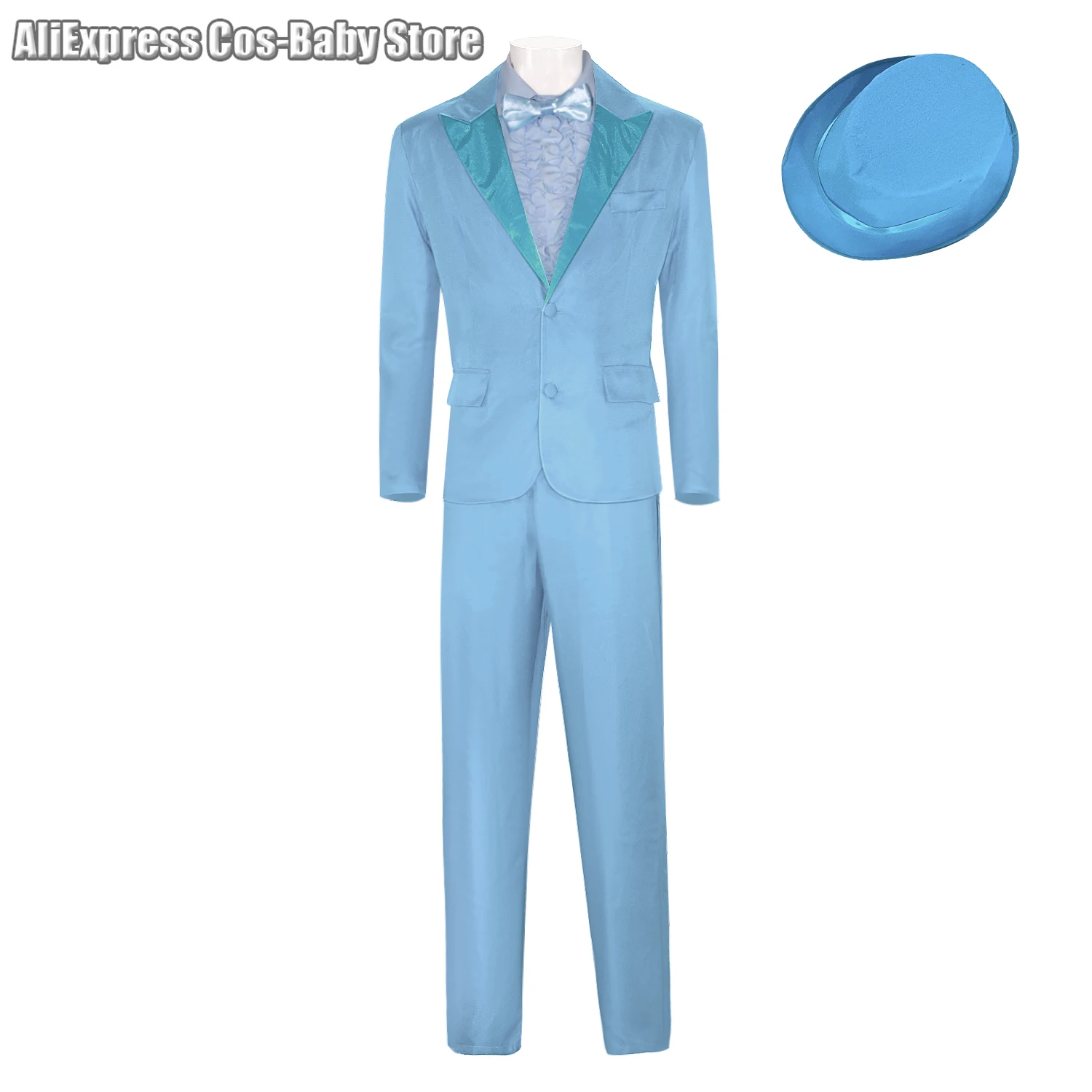 Anime Movie Dumb Cos Dumber Cosplay Costumes Suit Coat Pants Tops Hats Harry Dunne Blue Tuxedo For Men Halloween Party Outfits