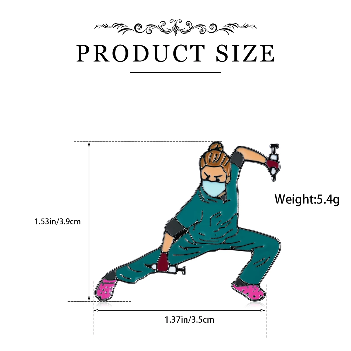 Catuni الإبداعية الطبية المينا دبوس بروش للممرضة طالب RN التلبيب الحبل حقيبة معطف شارة اكسسوارات هدية للنساء زميل