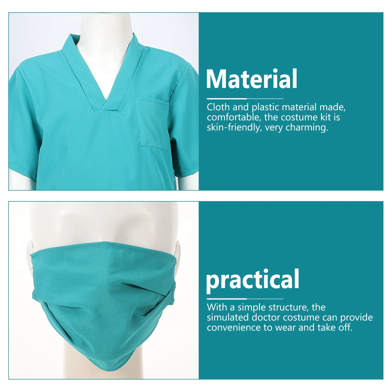 

1Set Kids Doctor Costume Soft Cotton Doctor Suit Uniform Prop Fit 130-140cm Kids Role Play Party Photography Children Supply