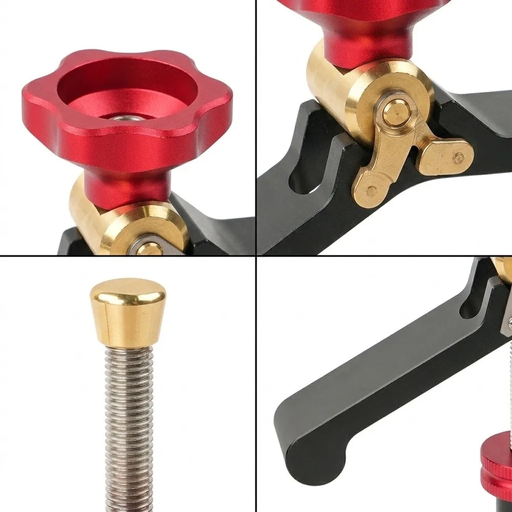 Adjustable Quick-Press Clamp For Woodworking Desktop Use Strong Hold Down Tool For Cutting And Assembly Red Finish For Home