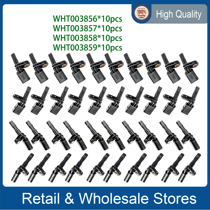 10Set  ABS Speed Sensor WHT003856 WHT003857 WHT003858 WHT003859 For Audi A3 S3 Q3 TT VW Passat B6 B7 Golf MK5 6 Eos Tiguan