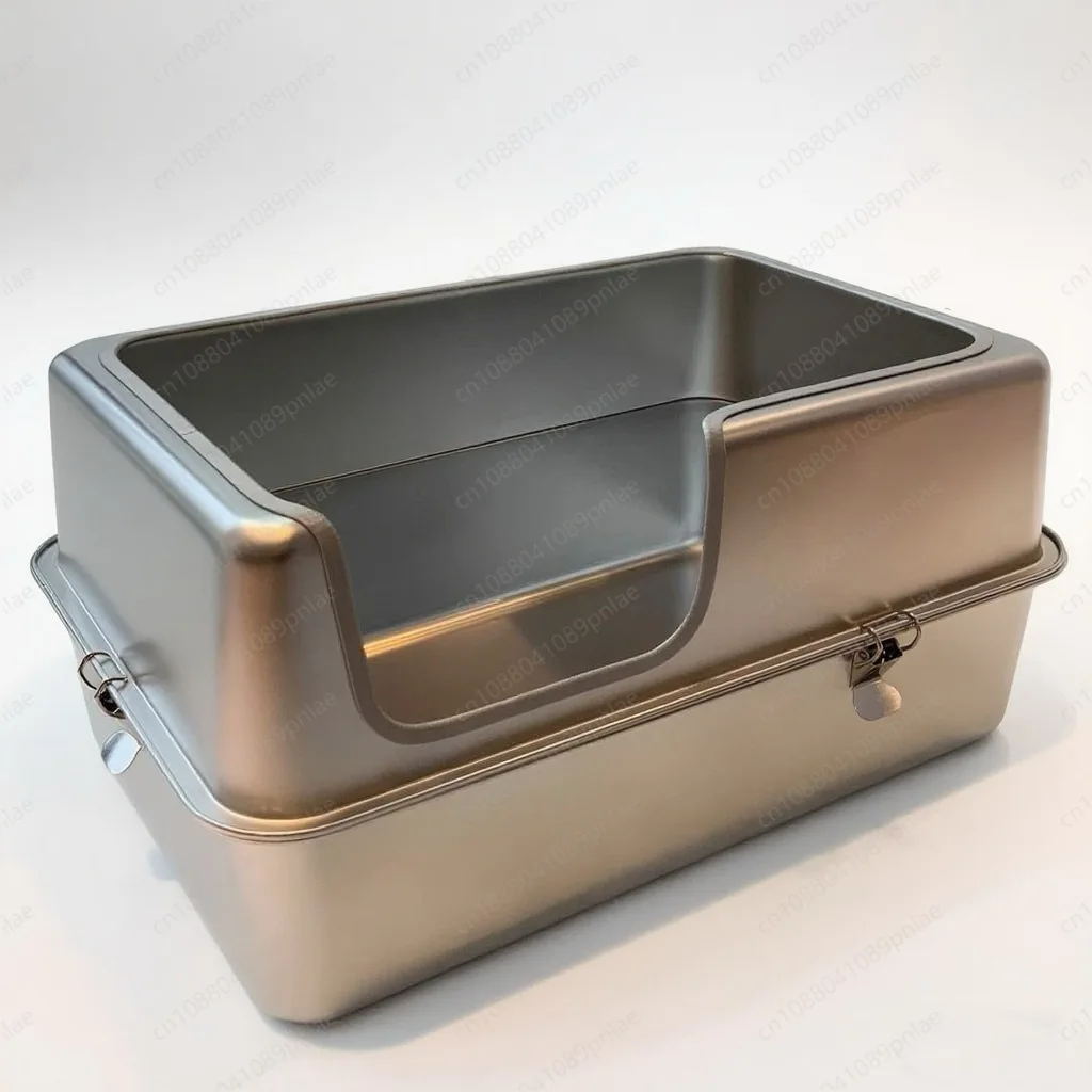 Extra Large Fully Enclosed Stainless Steel Cat Litter Box Is Leak-proof and Deodorizing